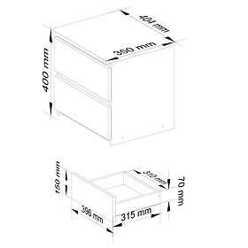 KOMODA CL2 2SZ CLP PK HRAST ARTISAN
