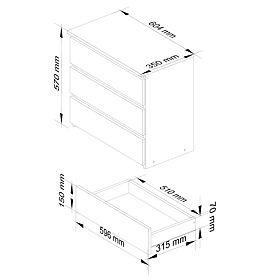KOMODA CL3 3SZ CLP PK HRAST ARTISAN