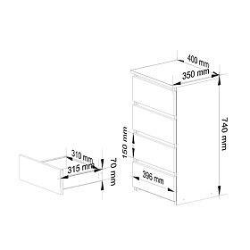 KOMODA CL4 PK GRAFIT SIVA / BELA