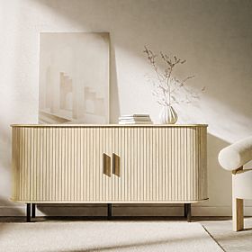 Komoda Gliss, zaobljena, lamele, svetel hrast, lectus