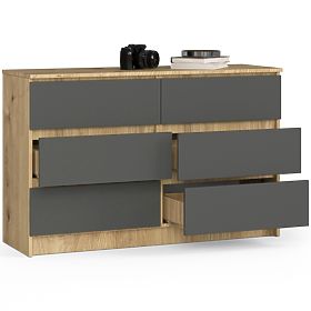 KOMODA K120 6SZ CLP HRAST ARTISAN / SIVA