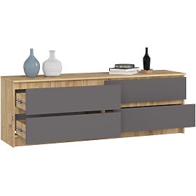 KOMODA K160 4SZ CLP PK HRAST ARTISAN / SIVA