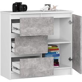 KOMODA K80 JERRY 1D 3SZ PK BELA / BETON