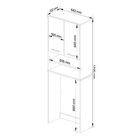 Kopalniška omarica FIN nad pralni stroj - bela-grafitno siva - 2 vrata