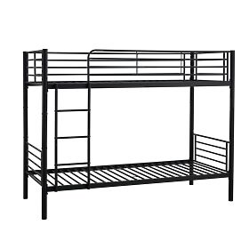 Dvonadstropna kovinska postelja BUNKY 200x90 cm - črna