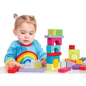 Le Toy Van Petilou Voziček z mavričnimi kockami