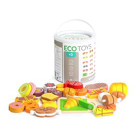 Lesena hrana za rezanje 23 kosov ECOTOYS