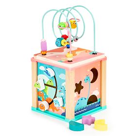 Lesena izobraževalna kocka, sortirnik mula ECOTOYS, EcoToys