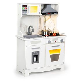 Lesena kuhinja za otroke z zvoki in LED + dodatki ECOTOYS, EcoToys