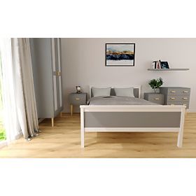 Lesena postelja Ikar 200 x 90 cm - sivo-bela