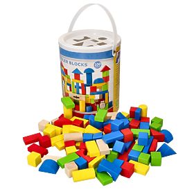Lesene kocke v vedru 100 kosov