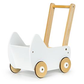 Leseni voziček za punčke hodulja ECOTOYS
