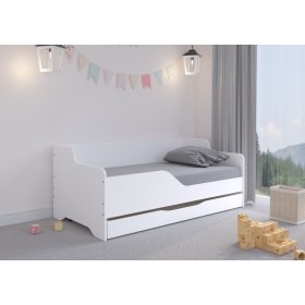 Otroška postelja z naslonom LILU 160 x 80 cm - Bela, Wooden Toys