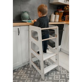 Sara Scandi Montessori učni stolp - bel, Ourbaby