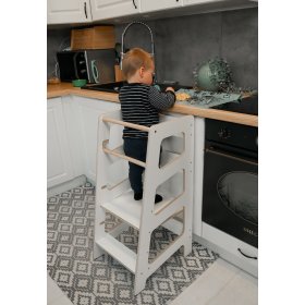 Sara Scandi Montessori učni stolp - bel, Ourbaby