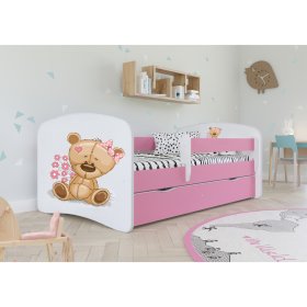 Otroška postelja z ograjo Ourbaby - Medvedek - rožnata, All Meble