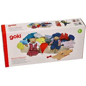 Medvedki za oblačenje v leseni škatli