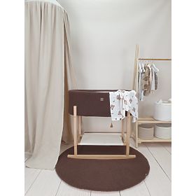 Mojzesova košara Teddy z leseno osnovo - rjava