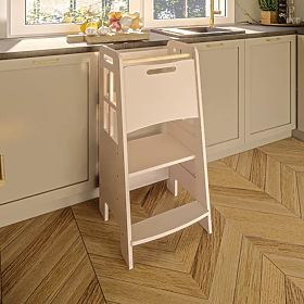 Montessori leseni učni stolp - bel, Ourbaby®