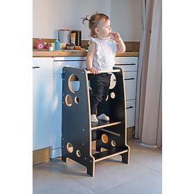 Montessori učni stolp Rings Black, Ourbaby®
