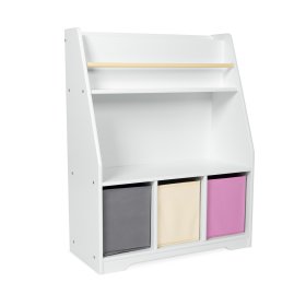 Montessori knjižnica Dusty Pink - bela, FUJIAN GODEA
