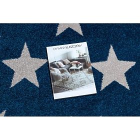 Okrogla preproga SKETCH - FA68 Maroška deteljica, Mreža, modro bela - Zvezde, F.H.Kabis