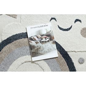 Okrogla preproga YOYO EY78 bela / bež - Oblak, Mavrica, pike za otroke, strukturna, senzorična resic, F.H.Kabis