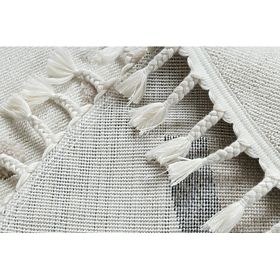 Okrogla preproga YOYO EY78 bela / bež - Oblak, Mavrica, pike za otroke, strukturna, senzorična resic, F.H.Kabis