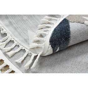 Okrogla preproga YOYO EY81 sivo / bela - Medved, gore za otroke, strukturna, senzorična resice, F.H.Kabis