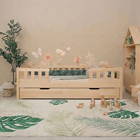 Otroška postelja Ourbaby Meadow plus 2 ograji - naravna, Ourbaby®