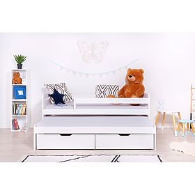 Otroška postelja s pomožnim ležiščem Praktik Modern - bela, Ourbaby®