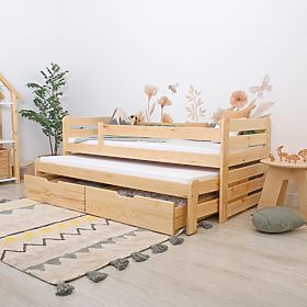 Otroška postelja z dodatnim ležiščem Praktik Modern - naravna, Ourbaby®