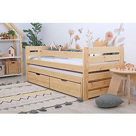 Otroška postelja z dodatnim ležiščem Praktik Modern - naravna, Ourbaby®