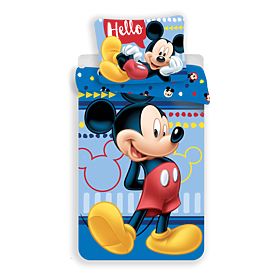 Otroška posteljnina Mickey 'Hello' 140x200 cm + 70x90 cm, Mickey Mouse