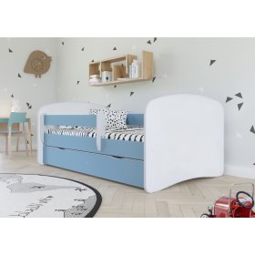 Otroška postelja z ograjo Ourbaby - modro-bela, All Meble