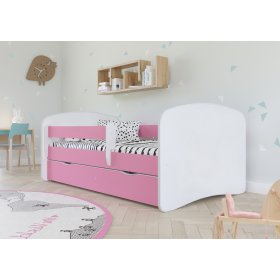 Otroška postelja Ourbaby s ograjico - roza-bela