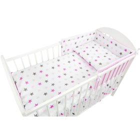 Set posteljnine 120x90 cm Zvezdice - roza