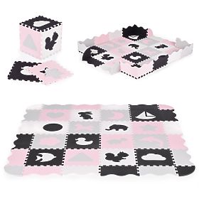 Pena podloga z ograjico puzzle suhi bazen 36 elementov ECOTOYS