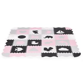 Pena podloga z ograjico puzzle suhi bazen 36 elementov ECOTOYS