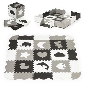 Pena podloga z ograjo puzzle suhi bazen 25 kosov ECOTOYS