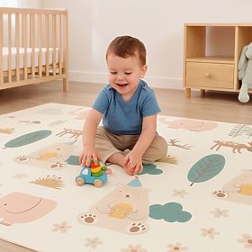 Pena podloga za otroke 200x150 cm izobraževalna obojestranska zložljiva + torba IPLAY