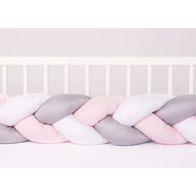 Pletena zaščita za posteljico Pink 200 cm