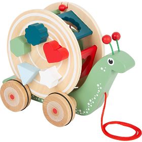 Polž z razvrščevalno škatlo na vrvici Montessori