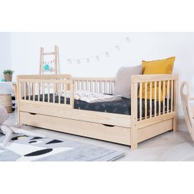 Otroška postelja z ograjo TEDDY - naravna, Ourbaby®