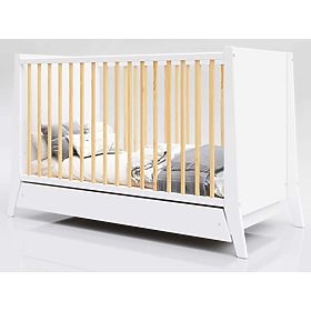 Otroška posteljica Cosmo Scandi 120x60 belo-naravna, Pietrus
