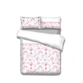Posteljnina SNUGGY bela s cvetličnim potiskom 155x220*2+80x80*2 AmeliaHome