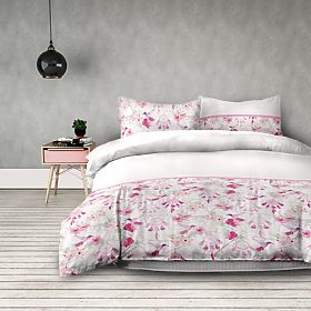 Posteljnina SNUGGY bela s cvetličnim potiskom 155x220*2+80x80*2 AmeliaHome