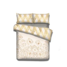 Posteljnina SNUGGY rumena s cvetličnim motivom 155x220*2+80x80*2 AmeliaHome