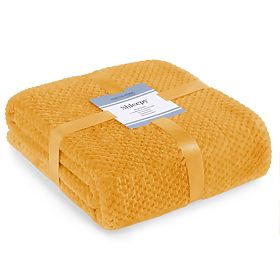 Pregrinjalo SHLEEPY oranžna z žakardnim vzorom klasični slog 170x210