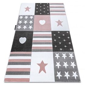 Preproga PETIT MALÝ, SRCE, ZVEZDE, roza, F.H.Kabis